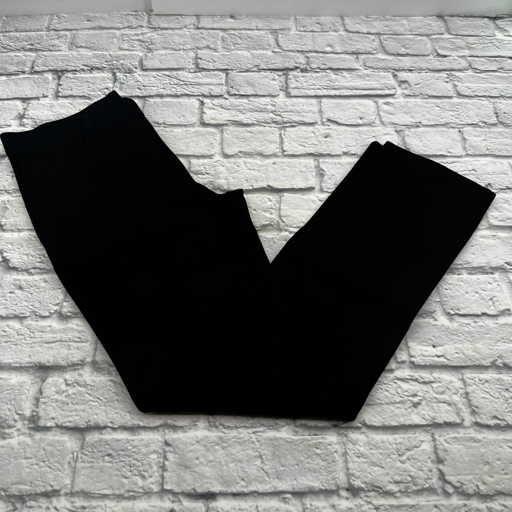 Quince Womens Ultra-Stretch Ponte Straight Leg Pants Black Large Tall NWT